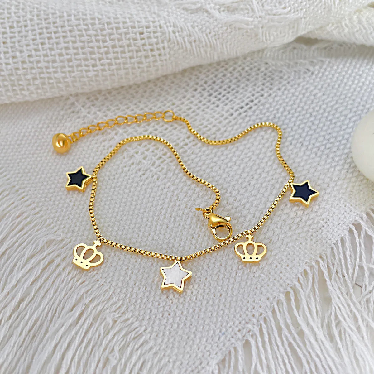 Simple Style Star Stainless Steel Hollow Out Women's Anklet – Gold-Plated