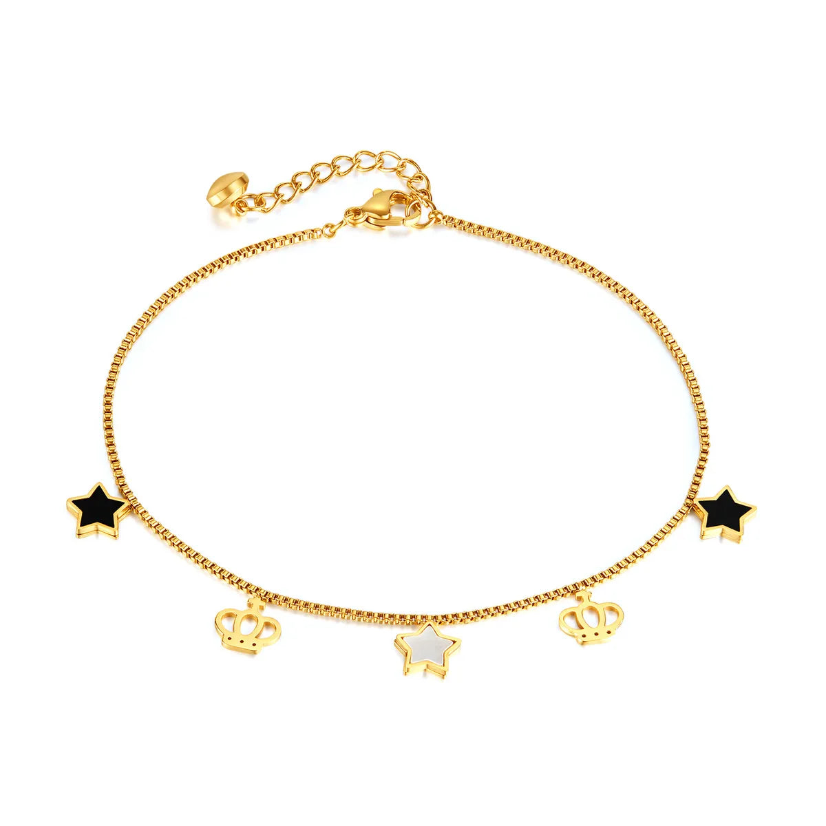 Simple Style Star Stainless Steel Hollow Out Women's Anklet – Gold-Plated