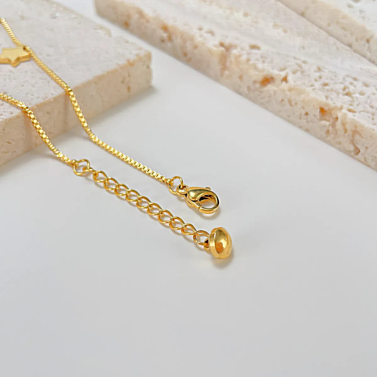 Simple Style Star Stainless Steel Hollow Out Women's Anklet – Gold-Plated