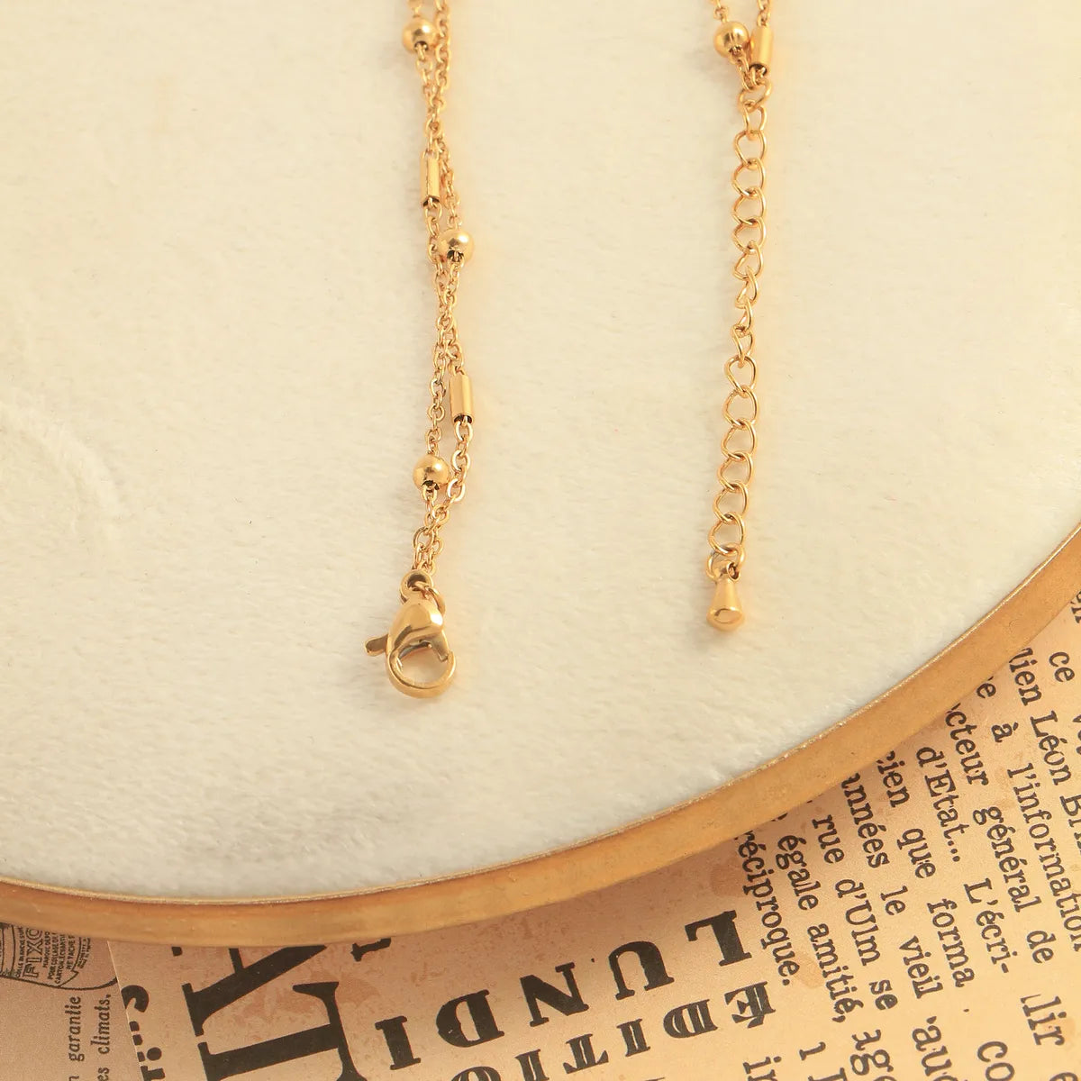 Casual Beach Heart-Shaped Anklet | 304 Stainless Steel with 18K Gold Plating & Zircon Inlay