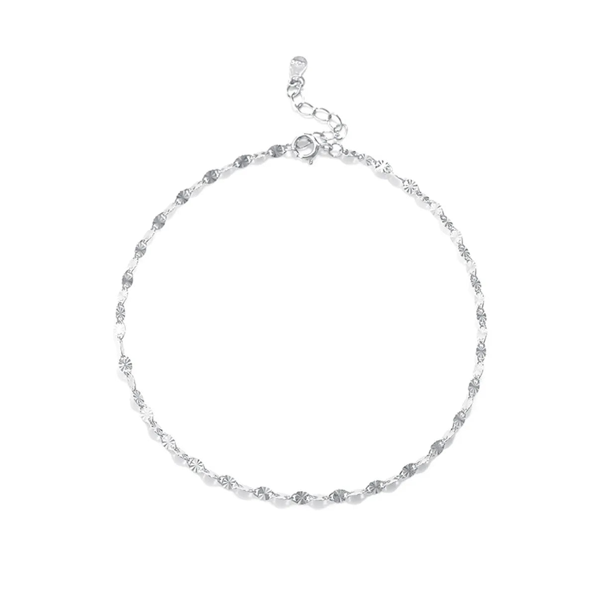 Simple Style Solid Color Sterling Silver Inlay Zircon Anklet for Women – Elegant & Dazzling