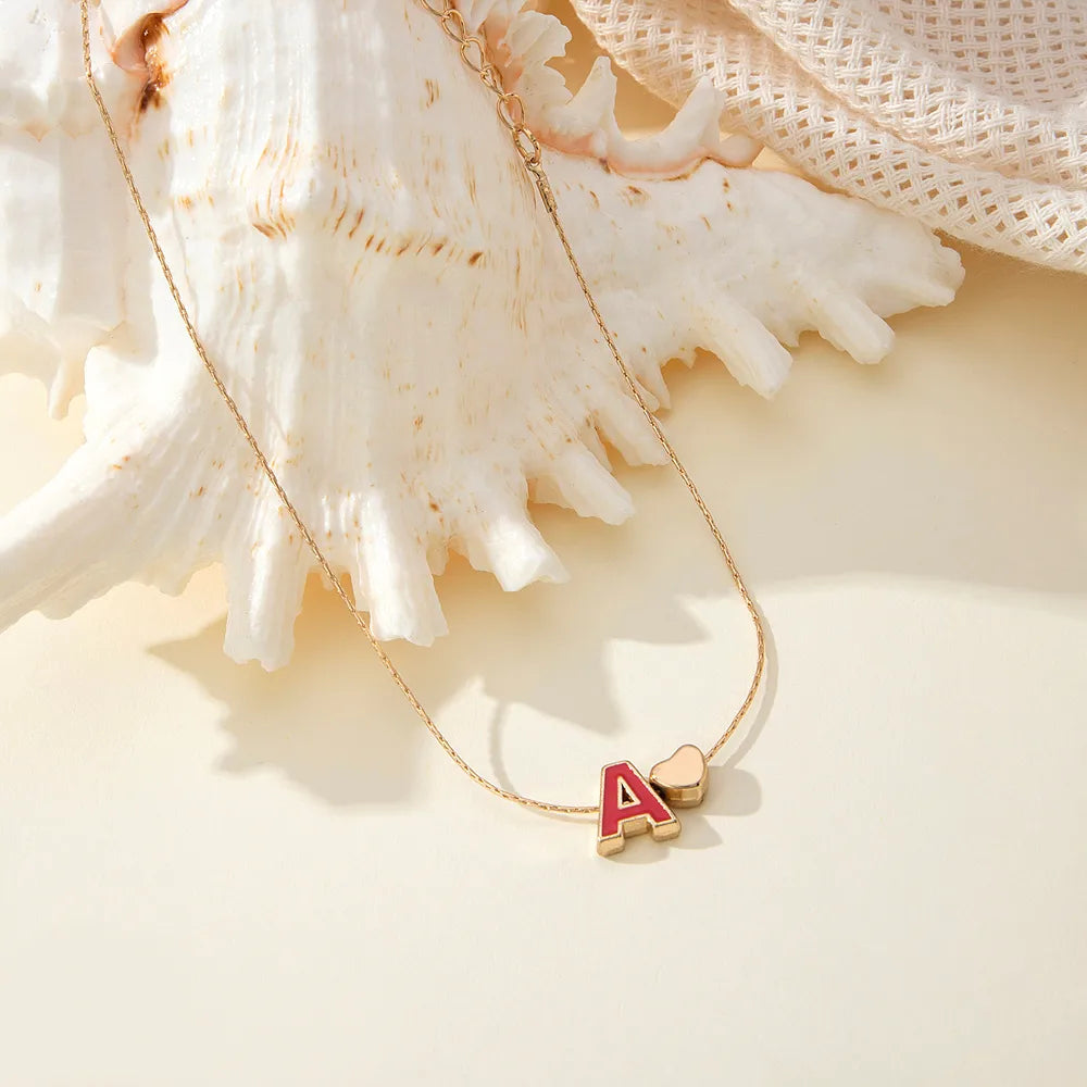 Hawaiian Vacation Tropical Letter & Heart Alloy Epoxy Anklet