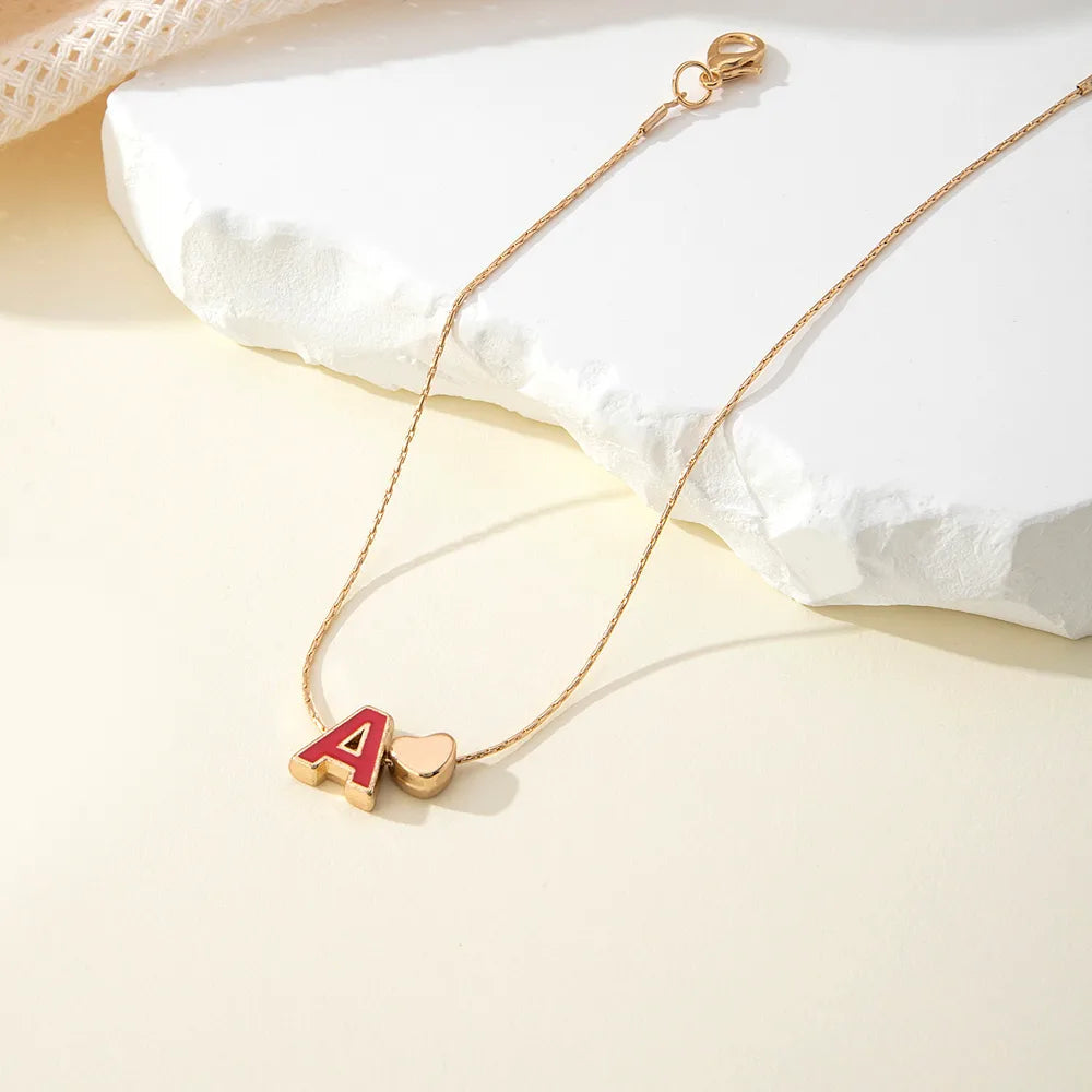 Hawaiian Vacation Tropical Letter & Heart Alloy Epoxy Anklet