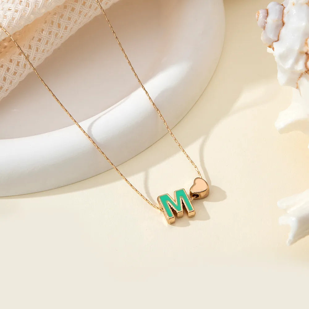 Hawaiian Vacation Tropical Letter & Heart Alloy Epoxy Anklet