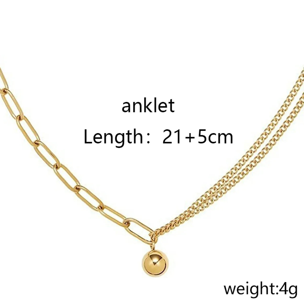 Gold Plated 304 Stainless Steel Anklet with Round Charm – Hawaiian Style | Dariya Jewelry