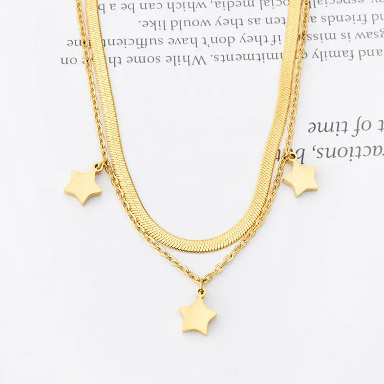 Fashion Star Titanium Steel Inlay Shell Women's Anklet – Trendy & Elegant