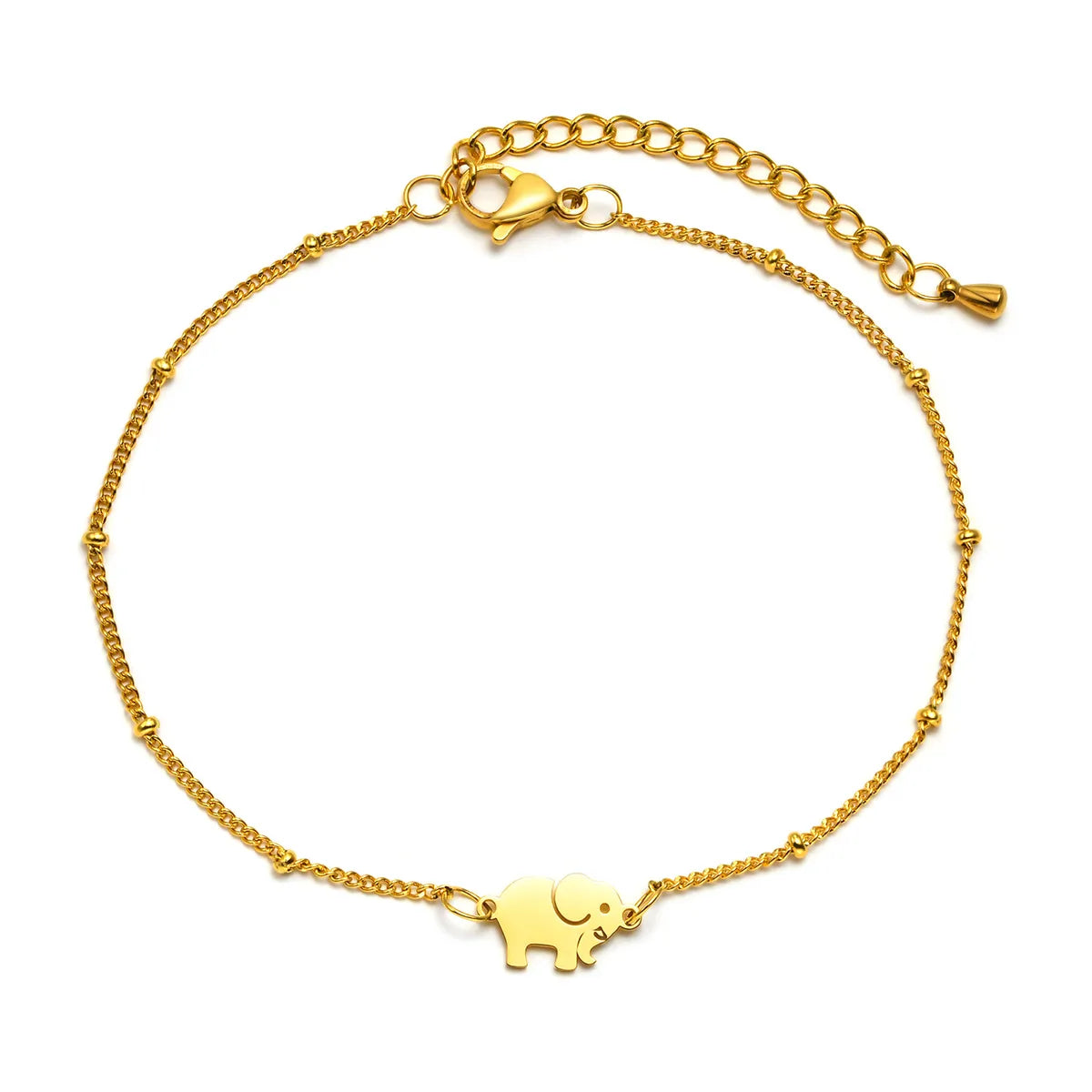 Ethnic Style Gold-Plated Elephant Anklet - Titanium Steel for Women