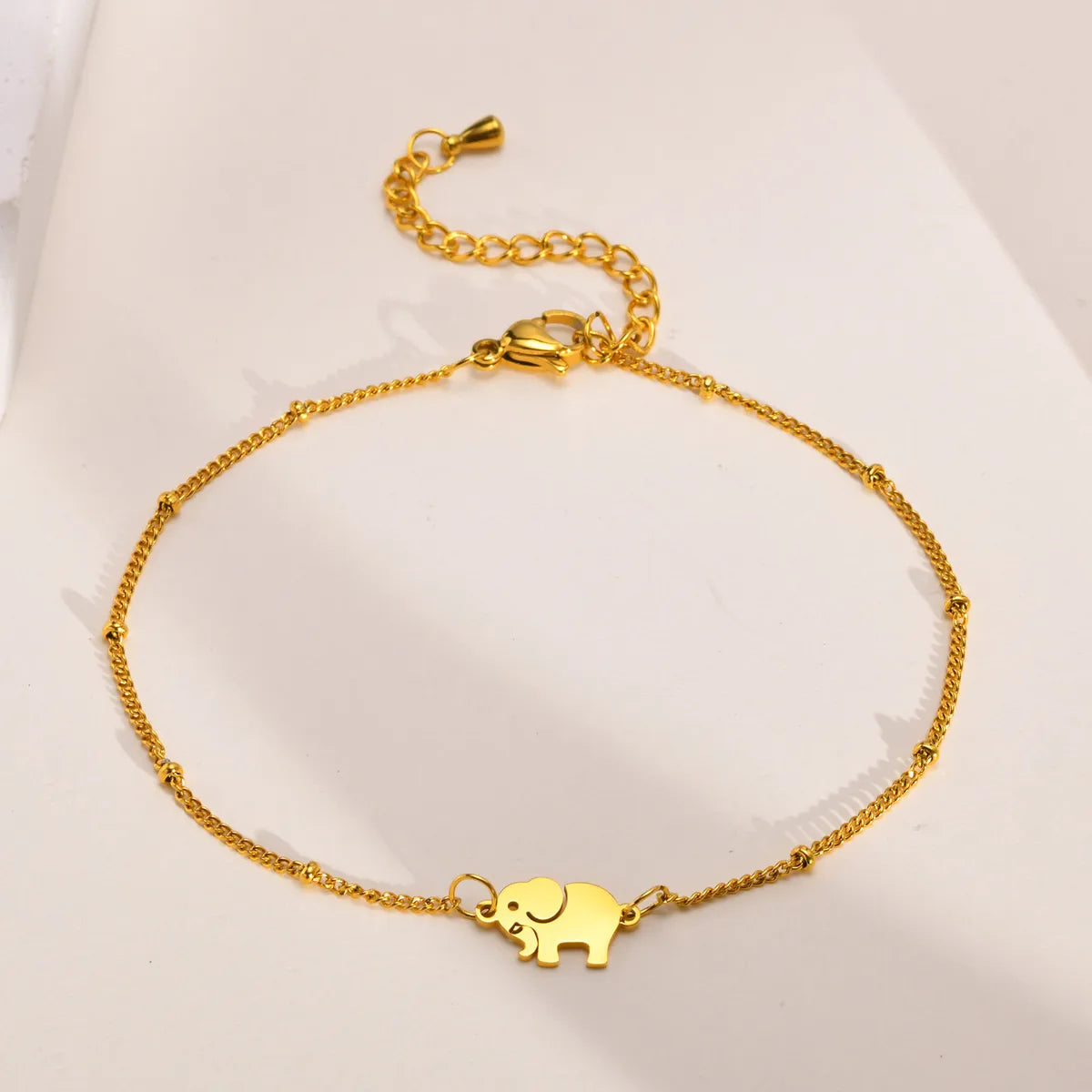 Ethnic Style Gold-Plated Elephant Anklet - Titanium Steel for Women
