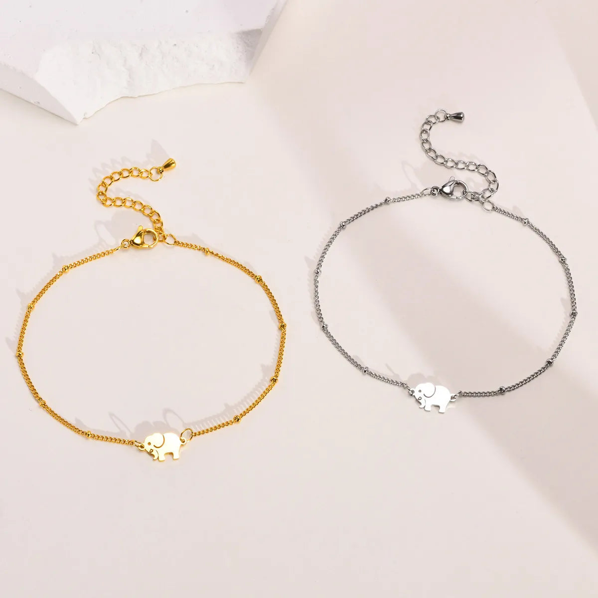 Ethnic Style Gold-Plated Elephant Anklet - Titanium Steel for Women