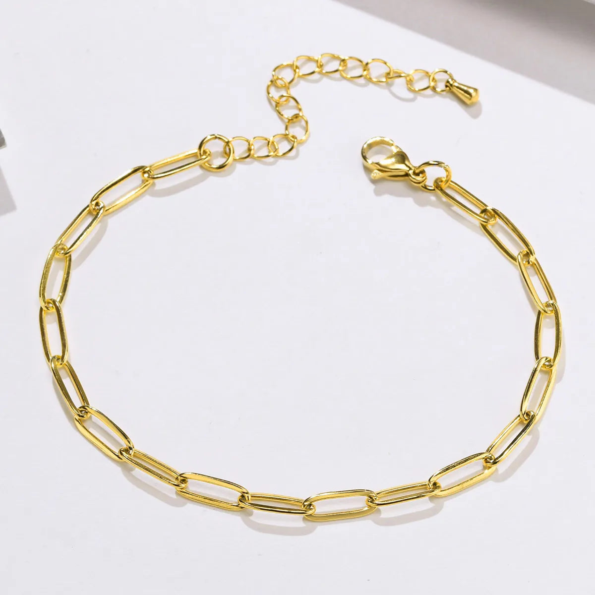Gold-Plated Geometric Titanium Steel Anklet for Women – Fashion Link Chain (ADIY42)