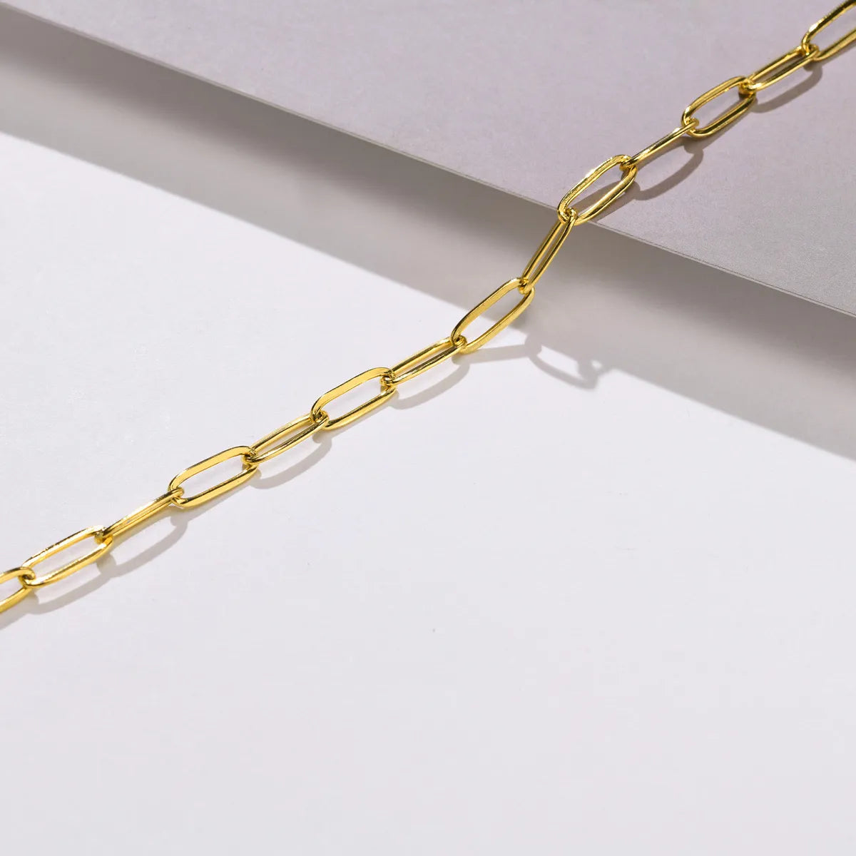 Gold-Plated Geometric Titanium Steel Anklet for Women – Fashion Link Chain (ADIY42)