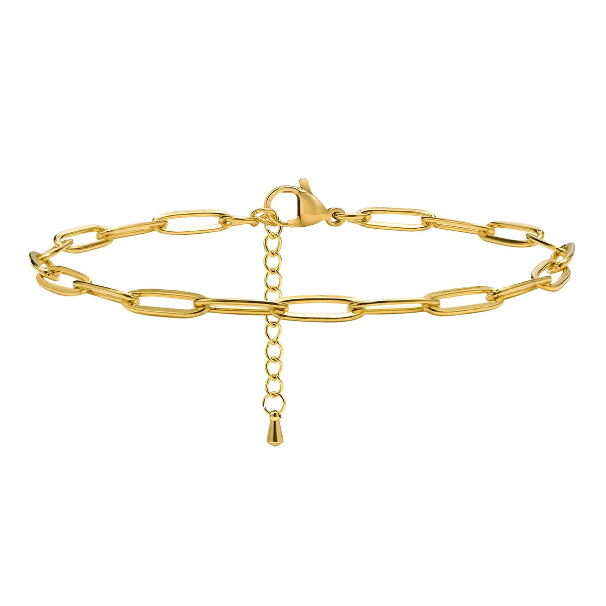 Gold-Plated Geometric Titanium Steel Anklet for Women – Fashion Link Chain (ADIY42)