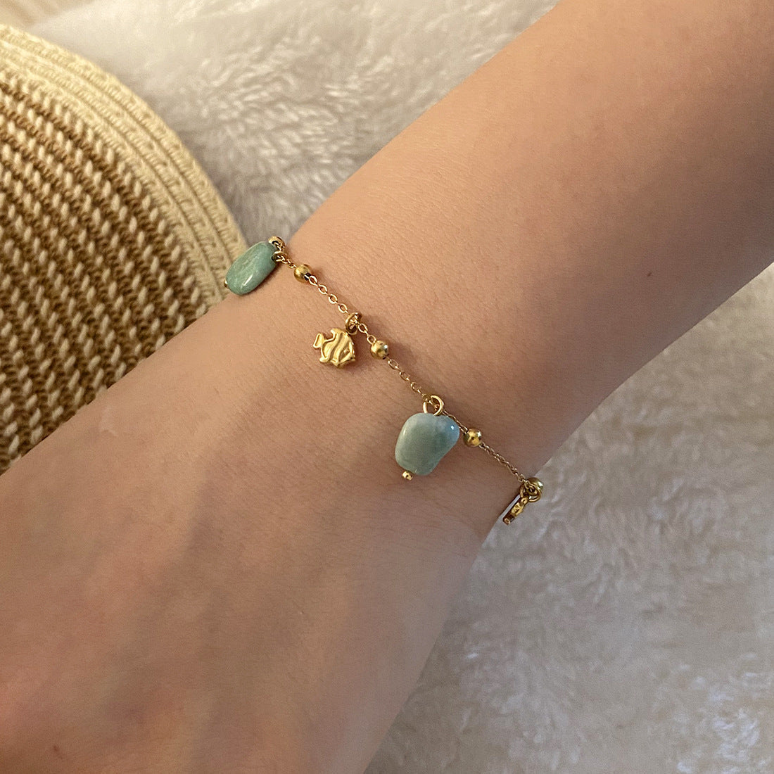 Gold-Plated Stainless Steel Charm Bracelet – Ocean-Inspired Chic (SKU: ADIY52)