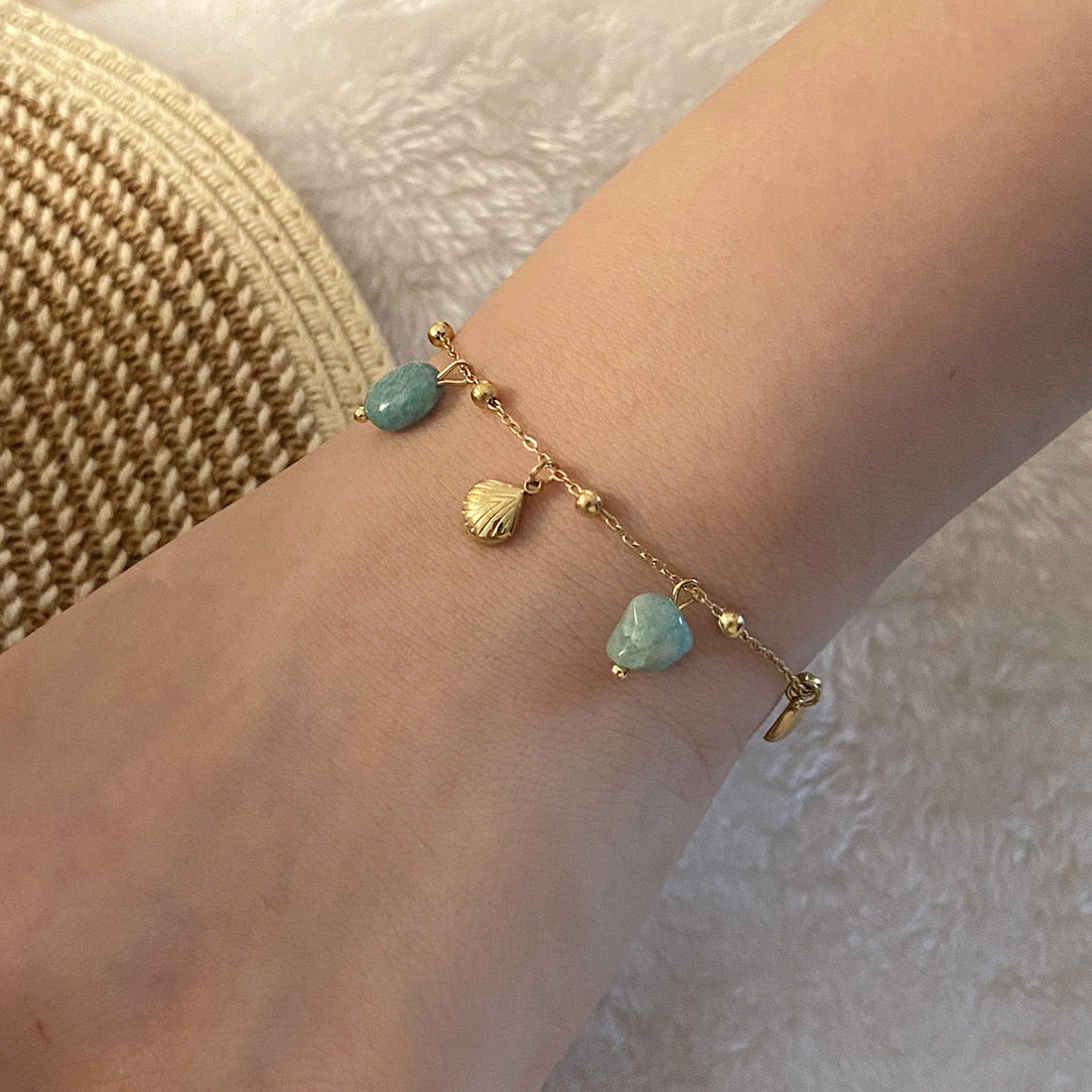 Gold-Plated Stainless Steel Charm Bracelet – Ocean-Inspired Chic (SKU: ADIY52)