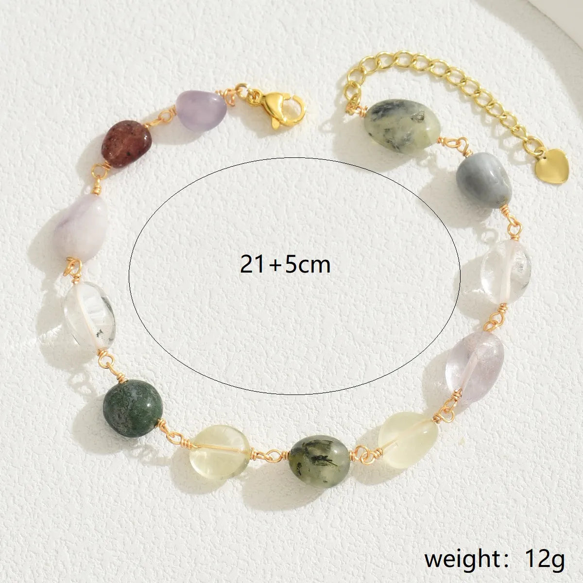 18K Gold Plated Irregular Gemstone Anklet – Vacation Beach Style | Dariya Jewelry
