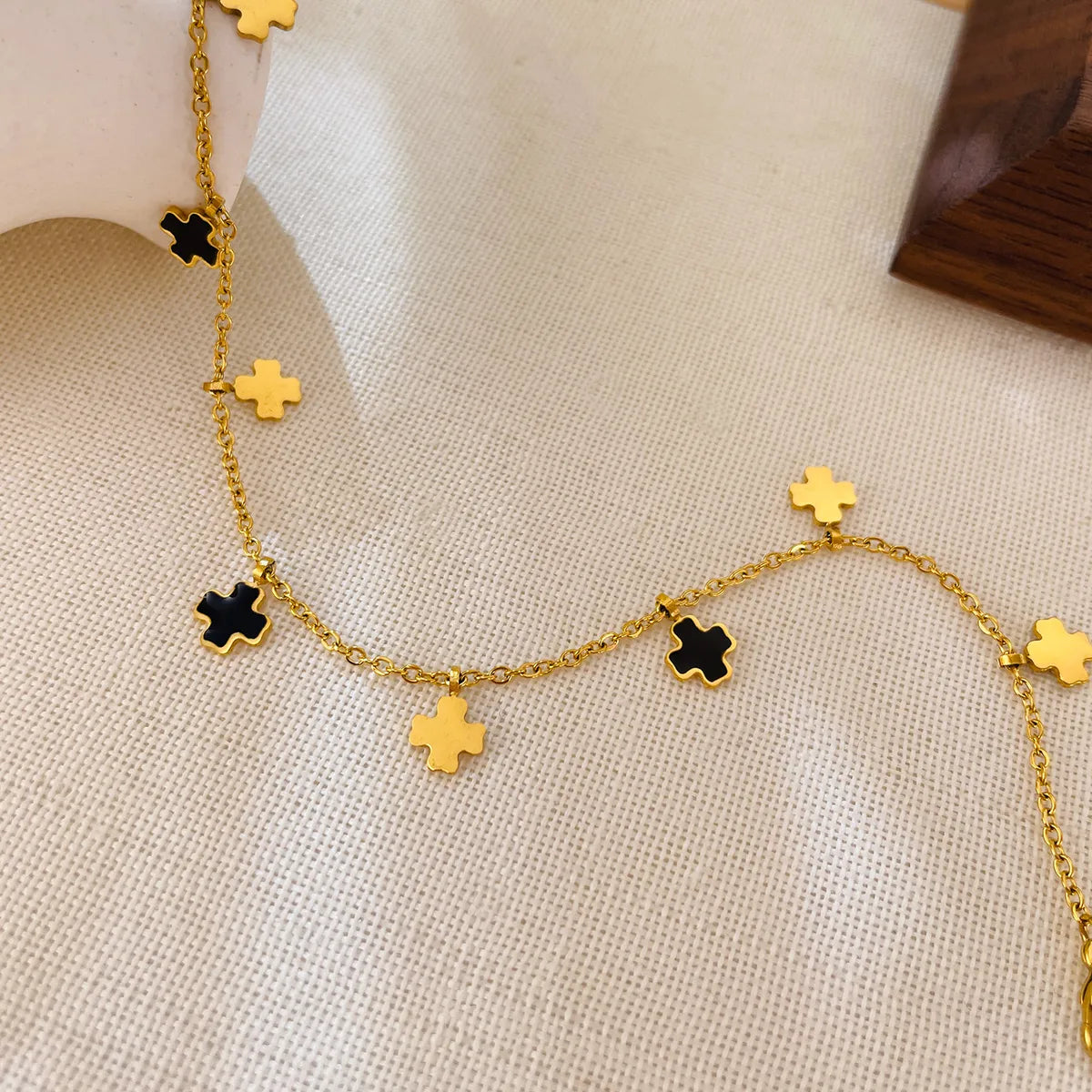 Gold Cross Anklet – Simple Style 304 Stainless Steel Charm Chain | Dariya Jewelry