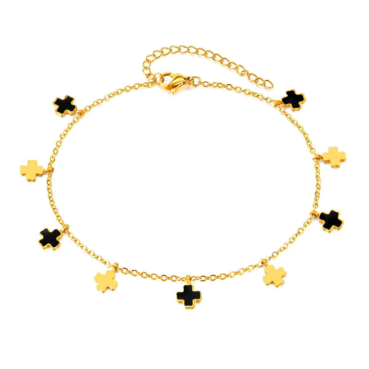 Gold Cross Anklet – Simple Style 304 Stainless Steel Charm Chain | Dariya Jewelry
