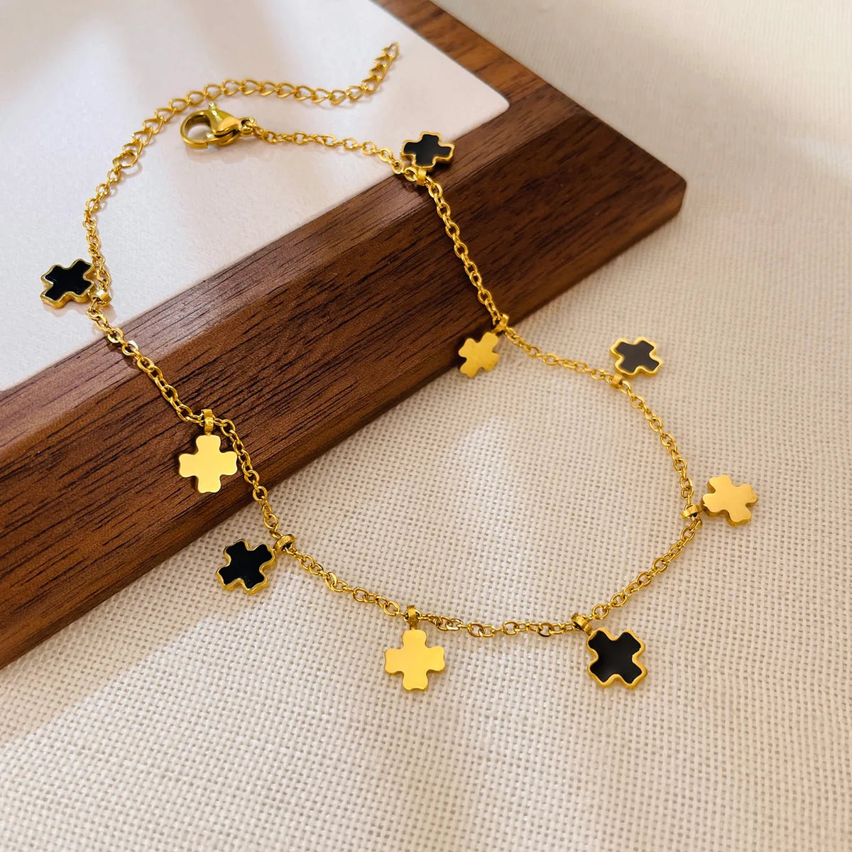 Gold Cross Anklet – Simple Style 304 Stainless Steel Charm Chain | Dariya Jewelry