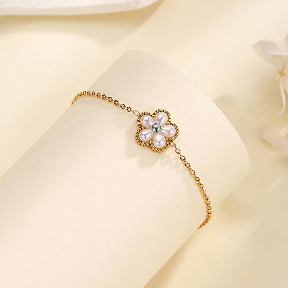Gold Flower Anklet – 304 Stainless Steel Beach Jewelry by Dariya