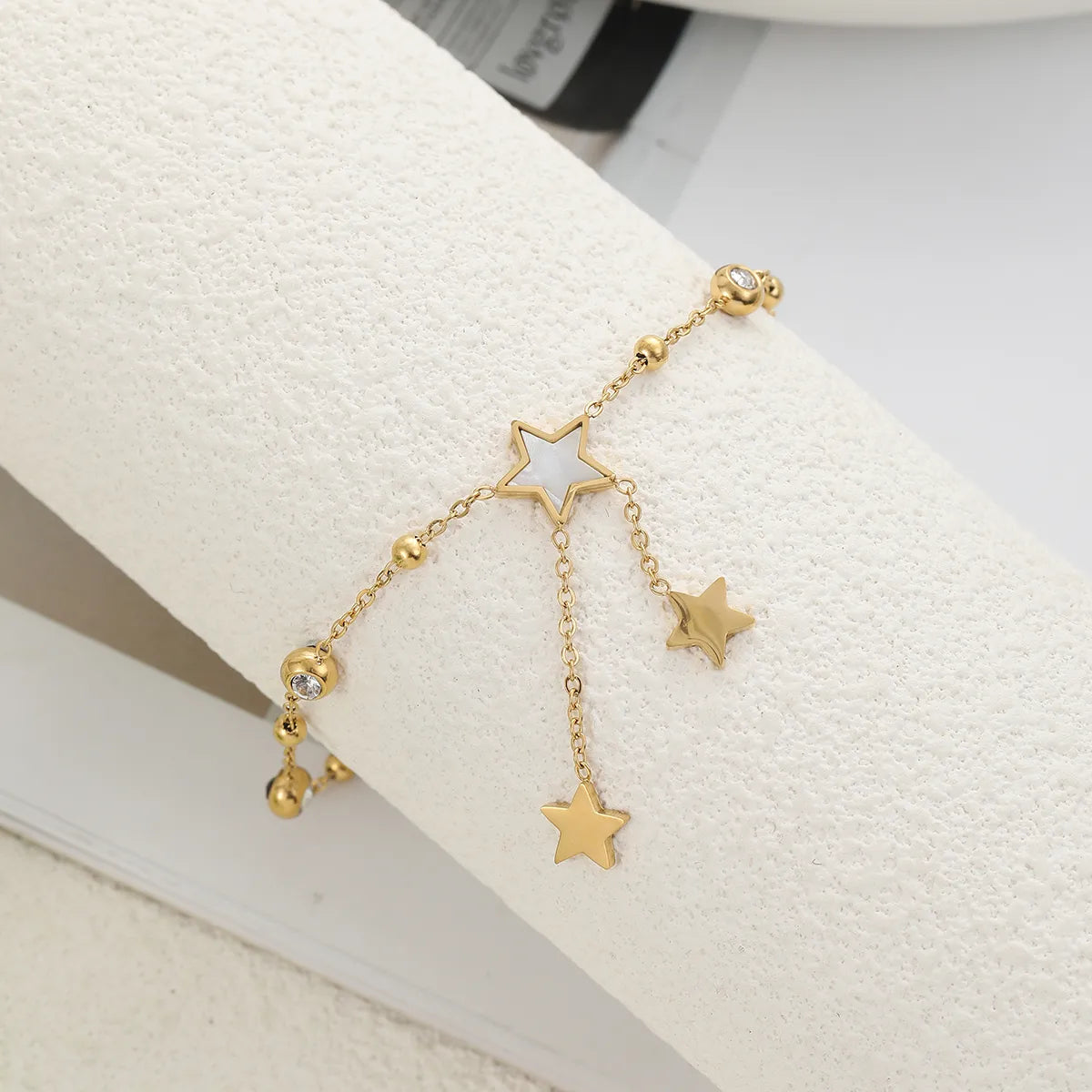 Star Charm Anklet – 18K Gold Plated Stainless Steel with Zircon Accents