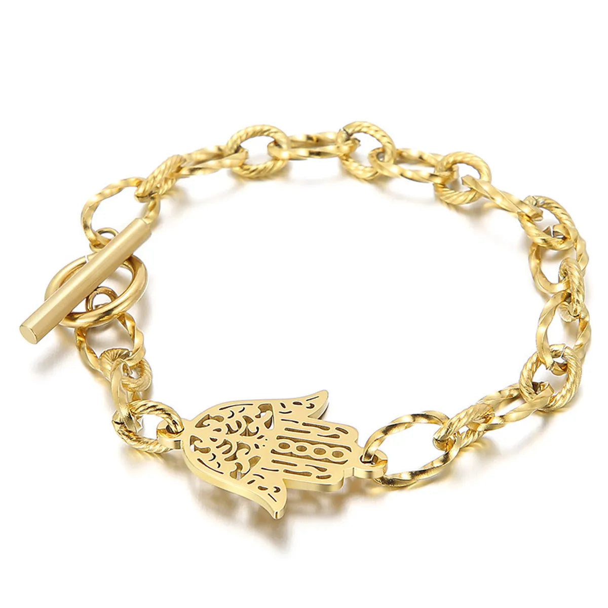 Hamsa Hand Charm Bracelet – Gold or Silver Titanium Steel | Dariya Jewelry