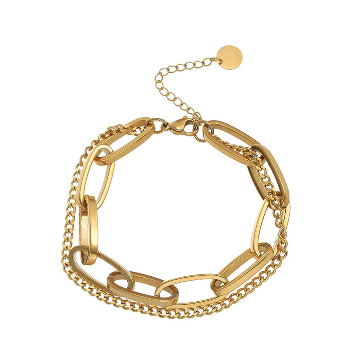 Geometric Solid Color Titanium Steel Plating Bracelet – 18K Gold Plated
