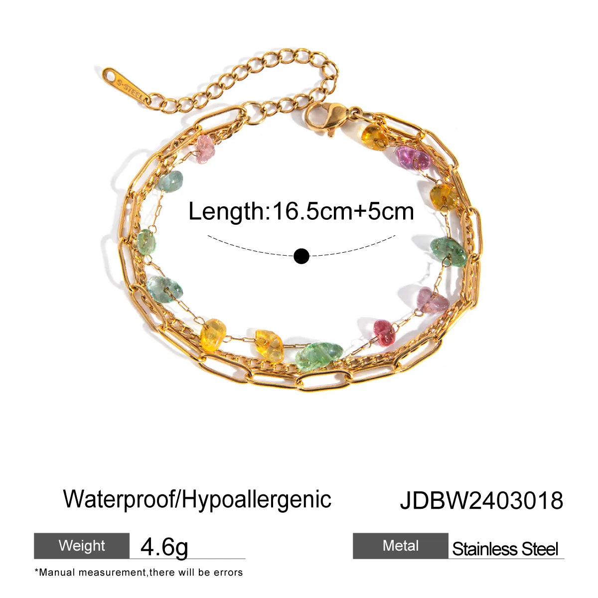 Elegant Lady Geometric 304 Stainless Steel 18K Gold Plated Bracelet