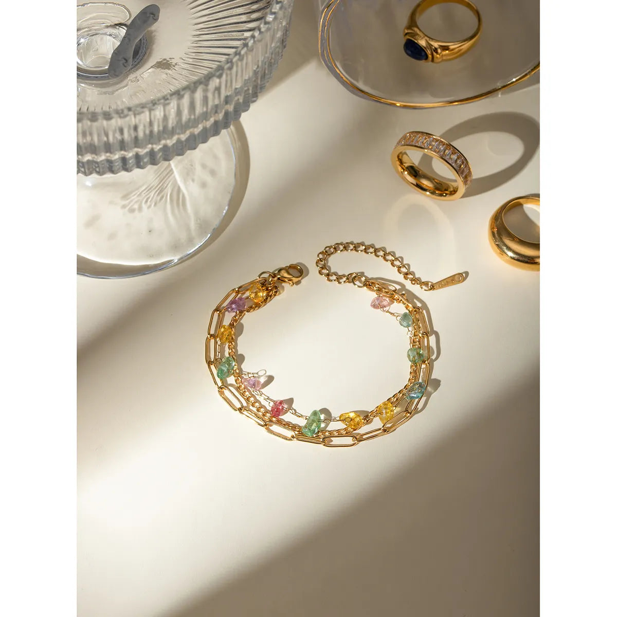 Elegant Lady Geometric 304 Stainless Steel 18K Gold Plated Bracelet