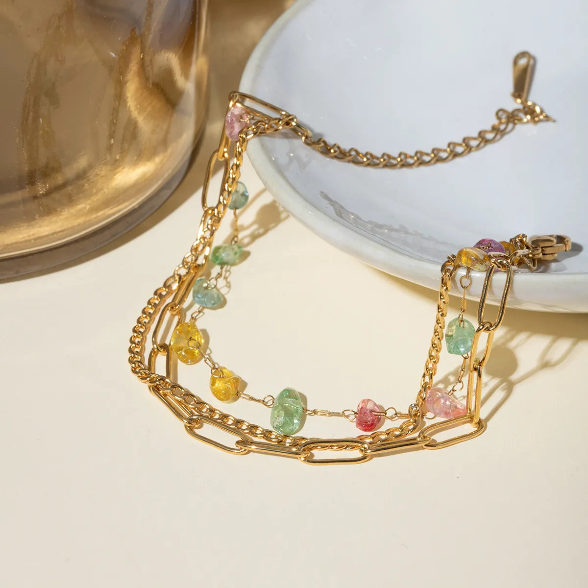 Elegant Lady Geometric 304 Stainless Steel 18K Gold Plated Bracelet