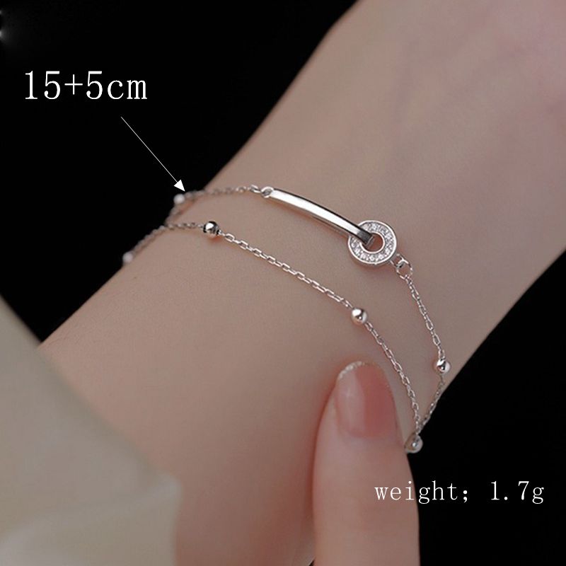 Elegant Sterling Silver Plated Bracelet with Zircon Inlay | Dariya Jewelry