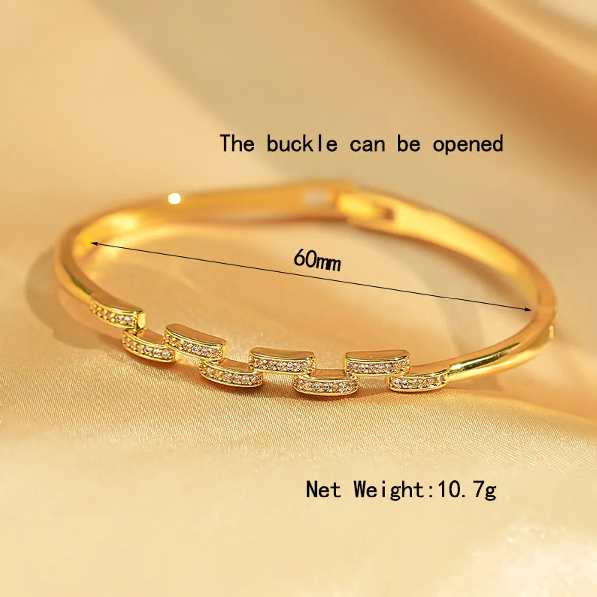 Glam Luxurious 18k Gold-Plated & Silver-Plated Zircon Bangle for Women - Elegant & Shiny