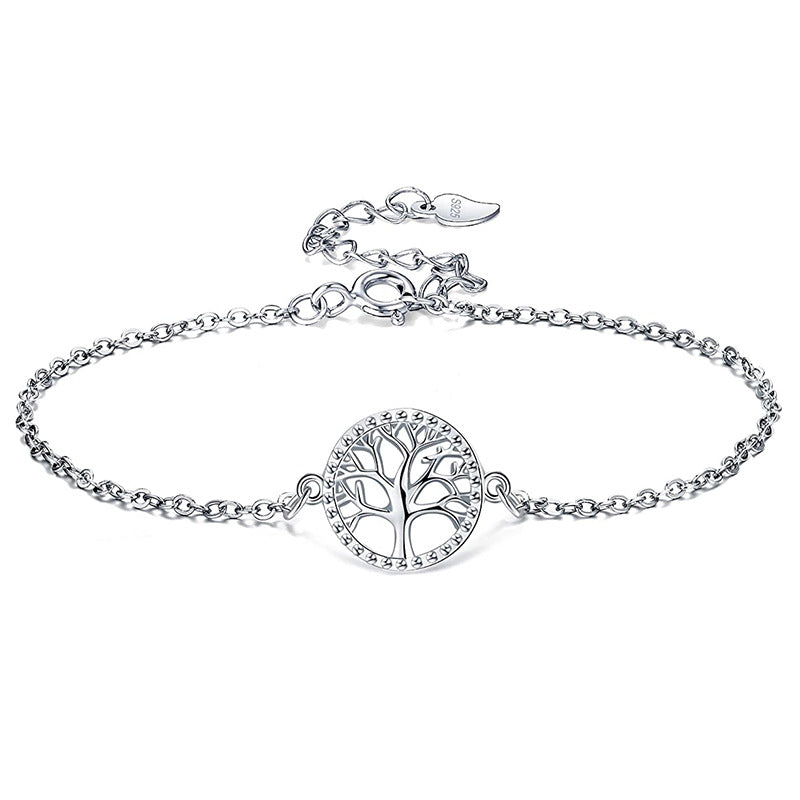 Lady Simple Style Tree Sterling Silver Plated Bracelet – Elegant & Trendy