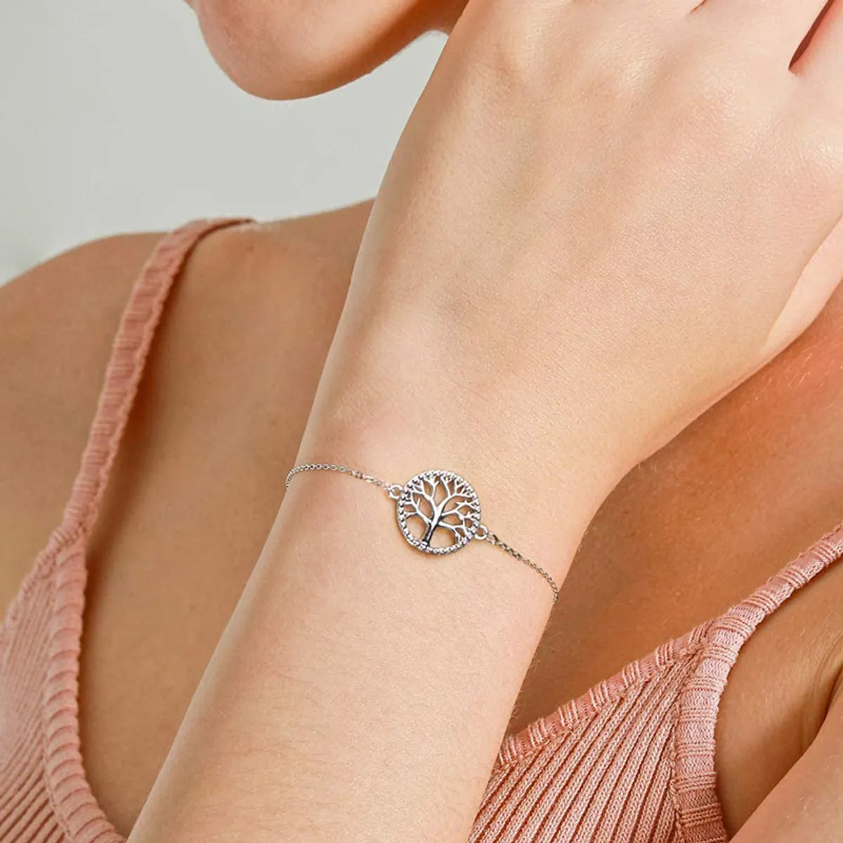 Lady Simple Style Tree Sterling Silver Plated Bracelet – Elegant & Trendy
