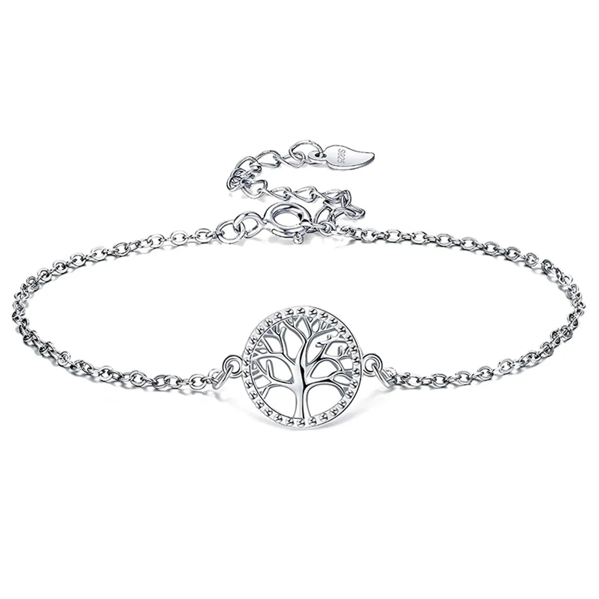 Lady Simple Style Tree Sterling Silver Plated Bracelet – Elegant & Trendy
