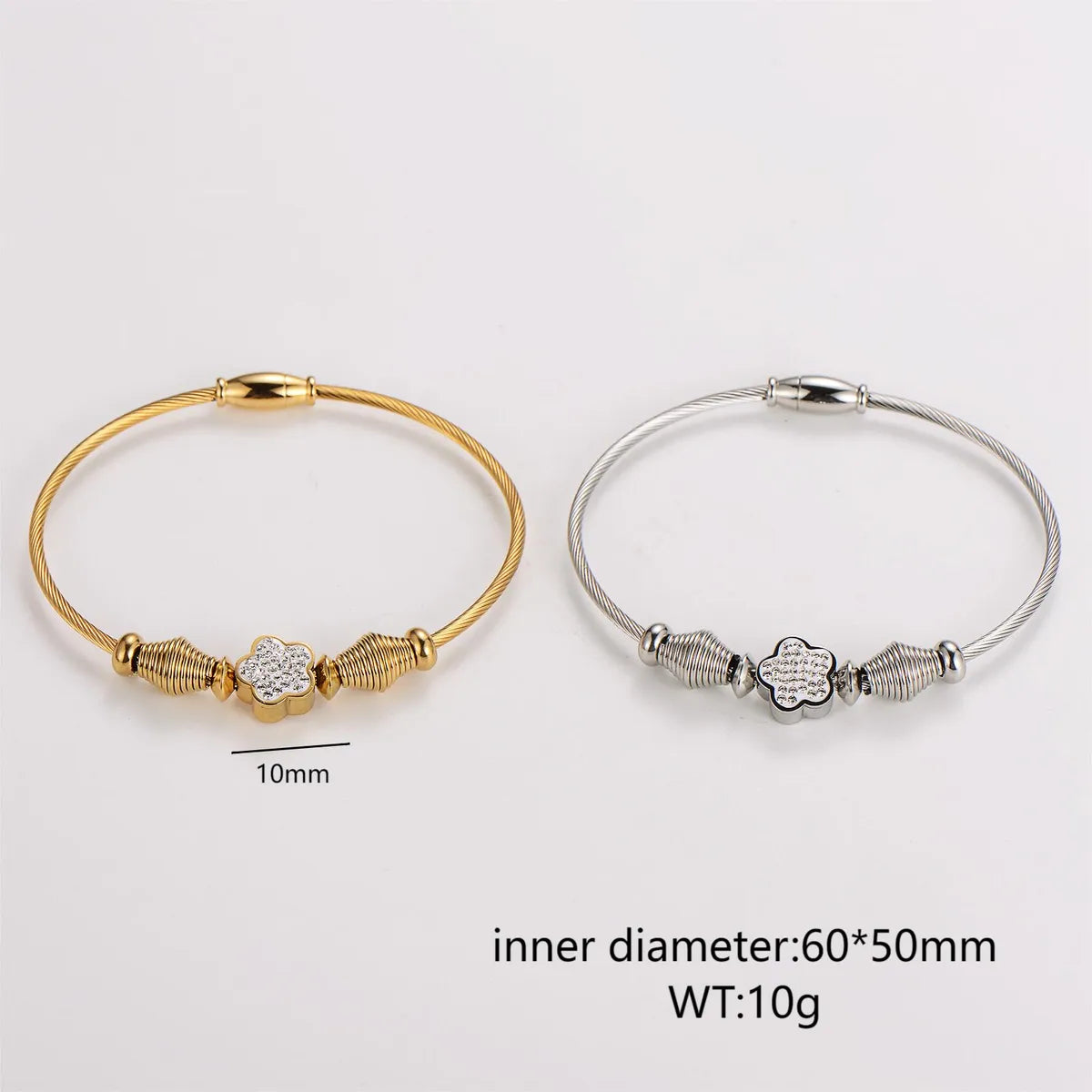 Elegant Parthenocissus Flower Bangle – 18K Gold Plated 304 Stainless Steel | Dariya Jewelry
