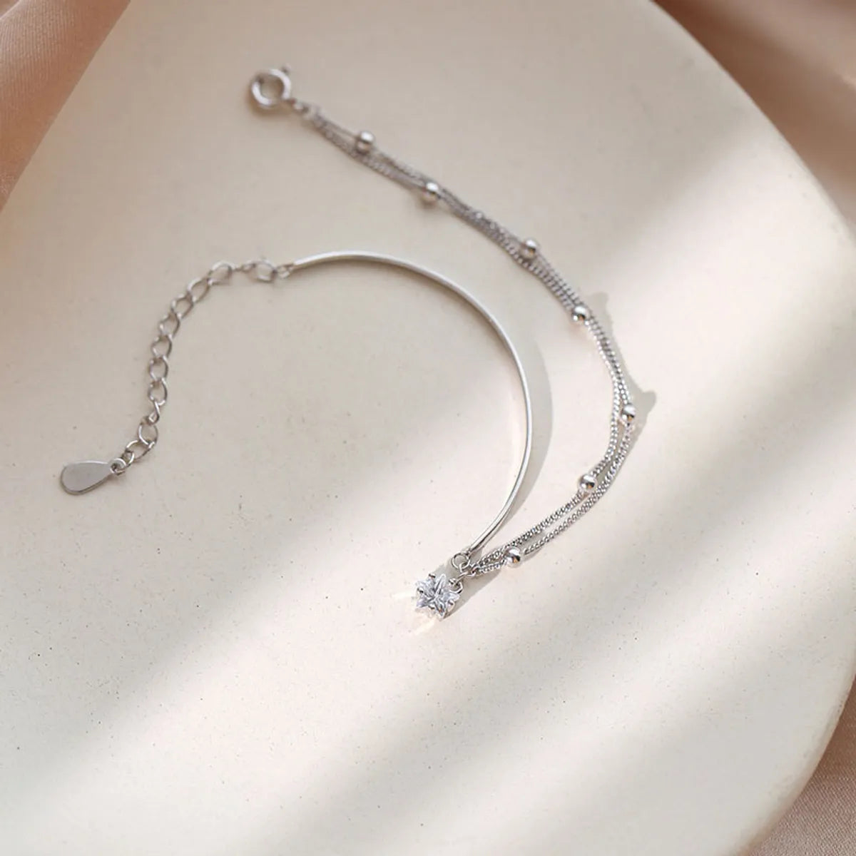 Elegant Star Charm Sterling Silver Zircon Bracelet for Women – BDIY80