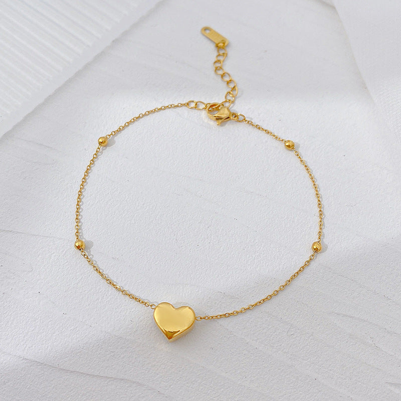 Sweet Heart Titanium Steel Anklet Bracelet - Dariya Jewelry