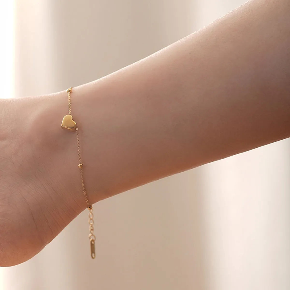 Sweet Heart Titanium Steel Anklet Bracelet - Dariya Jewelry