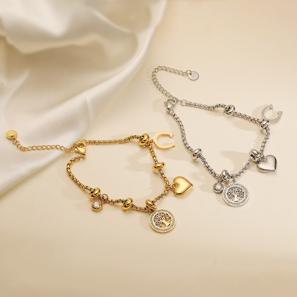 Chic Geometric Stainless Steel Charm Bracelets – Dariya Jewelry