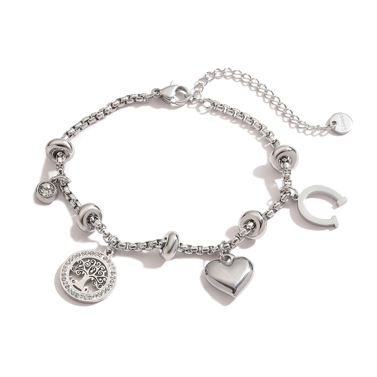 Chic Geometric Stainless Steel Charm Bracelets – Dariya Jewelry