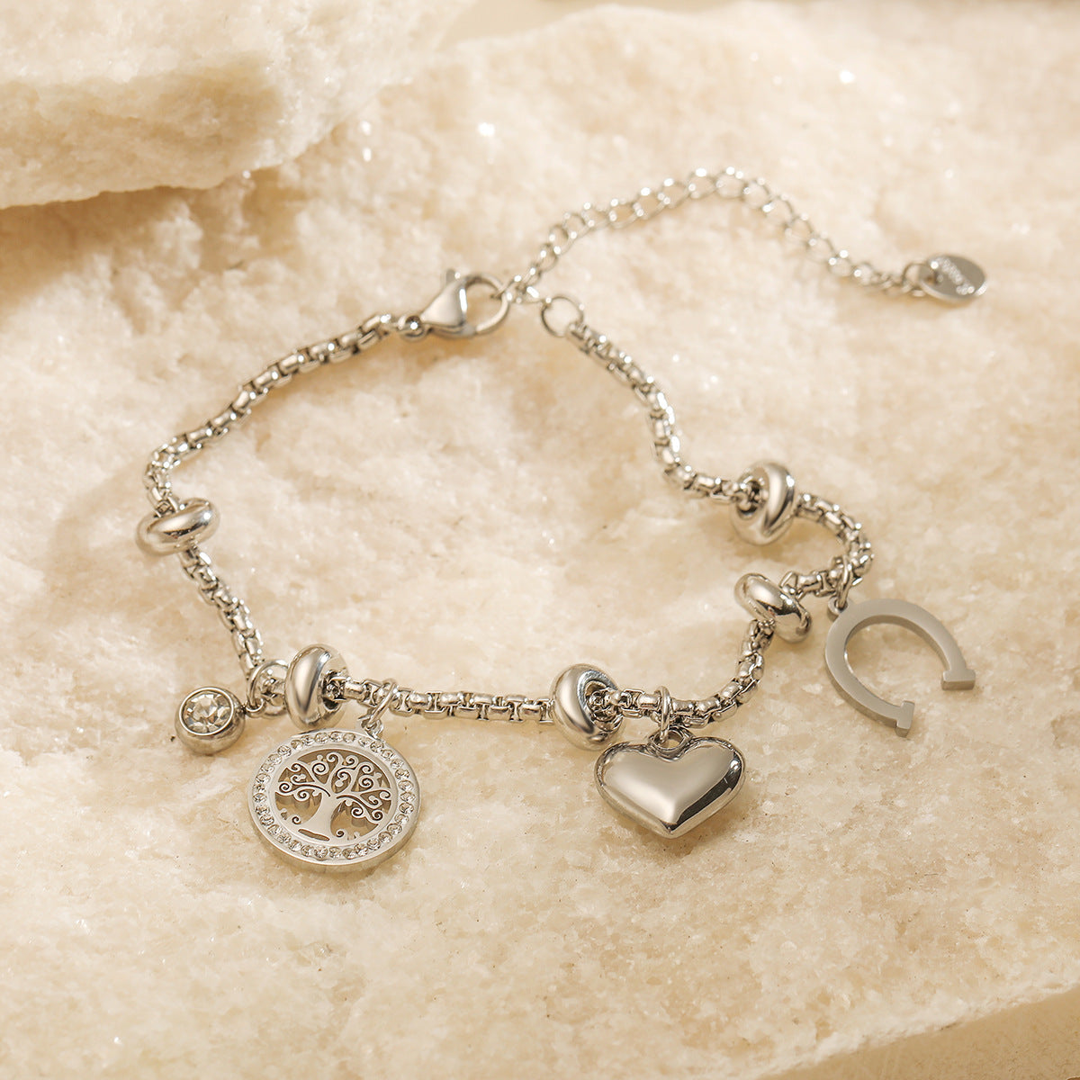 Chic Geometric Stainless Steel Charm Bracelets – Dariya Jewelry