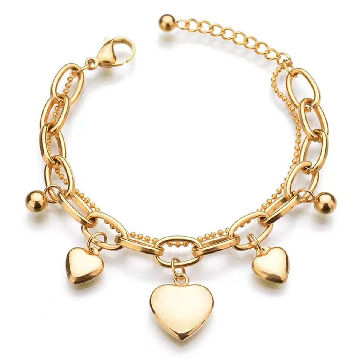 Streetwear Heart Shape Stainless Steel Plating Bracelet - Trendy, Chic, and Unique SKU: BDIY91