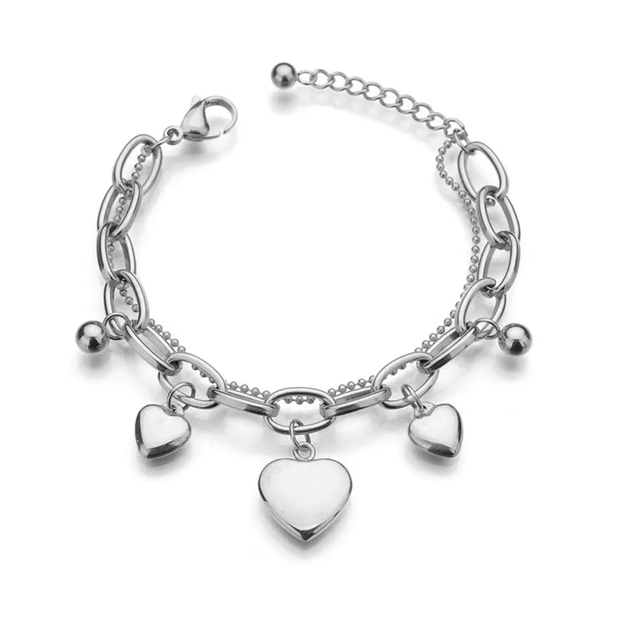 Streetwear Heart Shape Stainless Steel Plating Bracelet - Trendy, Chic, and Unique SKU: BDIY91