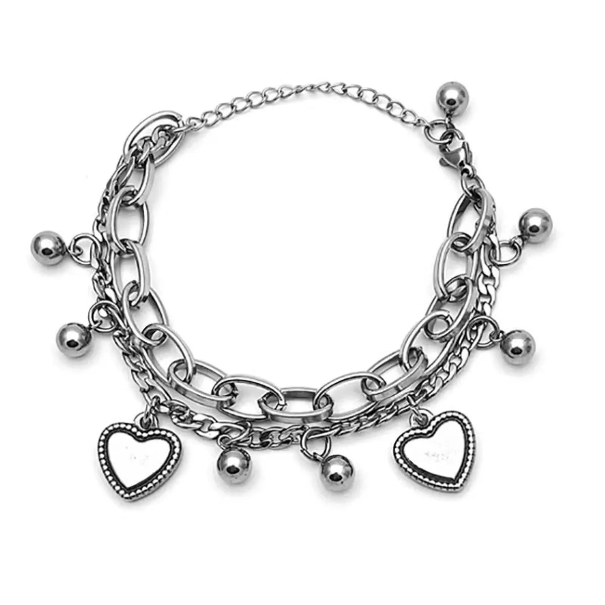 Streetwear Heart Shape Stainless Steel Plating Bracelet - Trendy, Chic, and Unique SKU: BDIY91