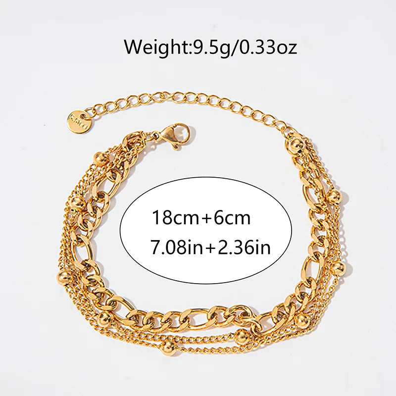 Casual Simple Style Solid Color 304 Stainless Steel 14K Gold Plated Bracelet - Elegant & Lightweight