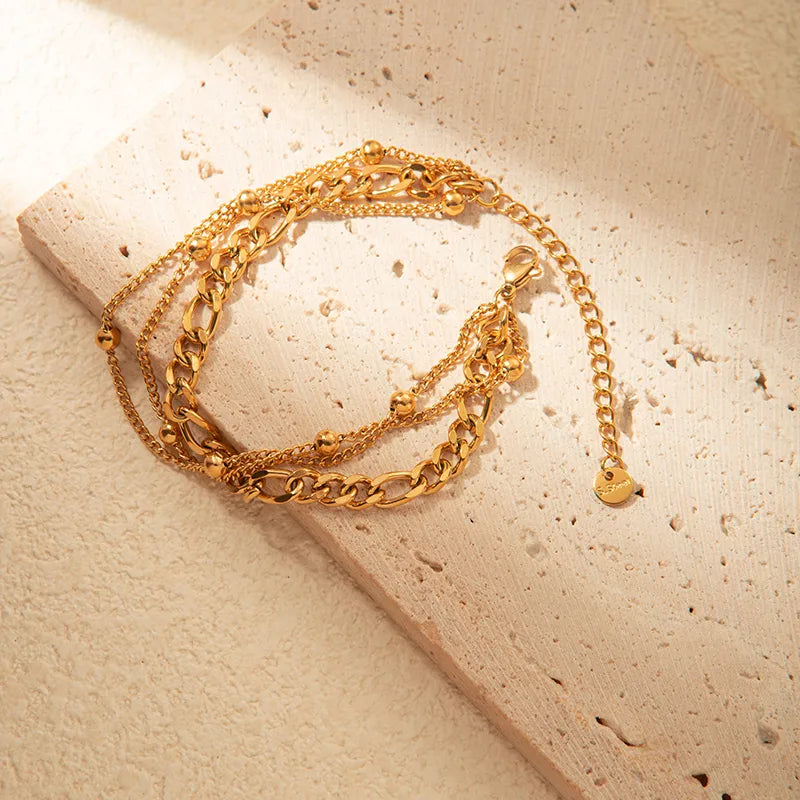 Casual Simple Style Solid Color 304 Stainless Steel 14K Gold Plated Bracelet - Elegant & Lightweight