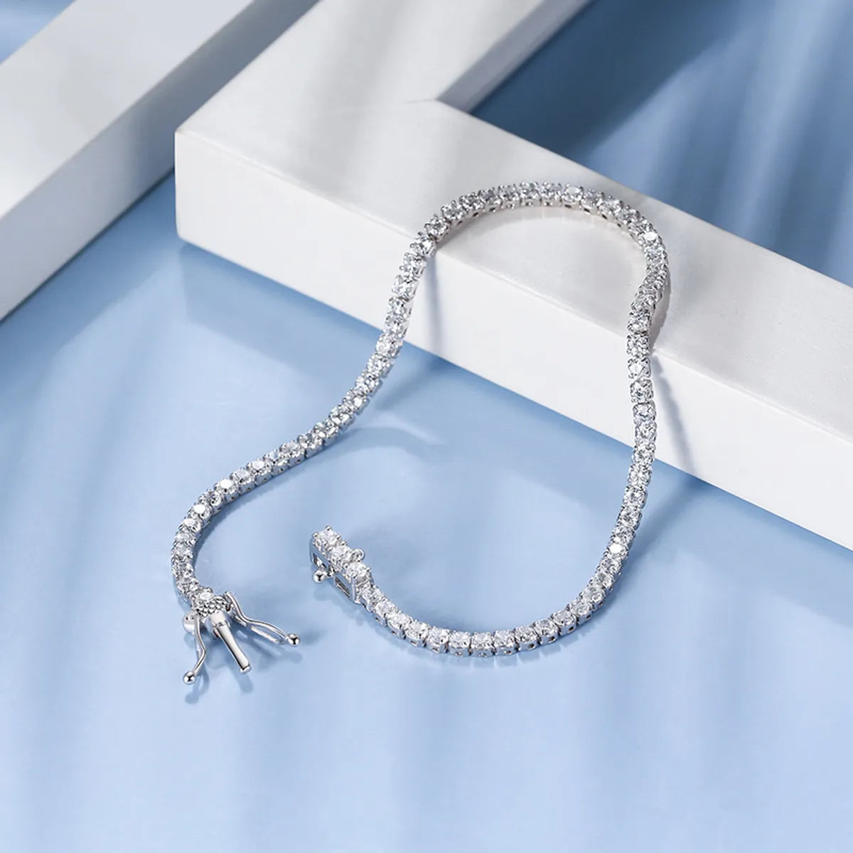 Sterling Silver Zircon Tennis Bracelet – Sleek Modern Sparkle | Dariya Jewelry