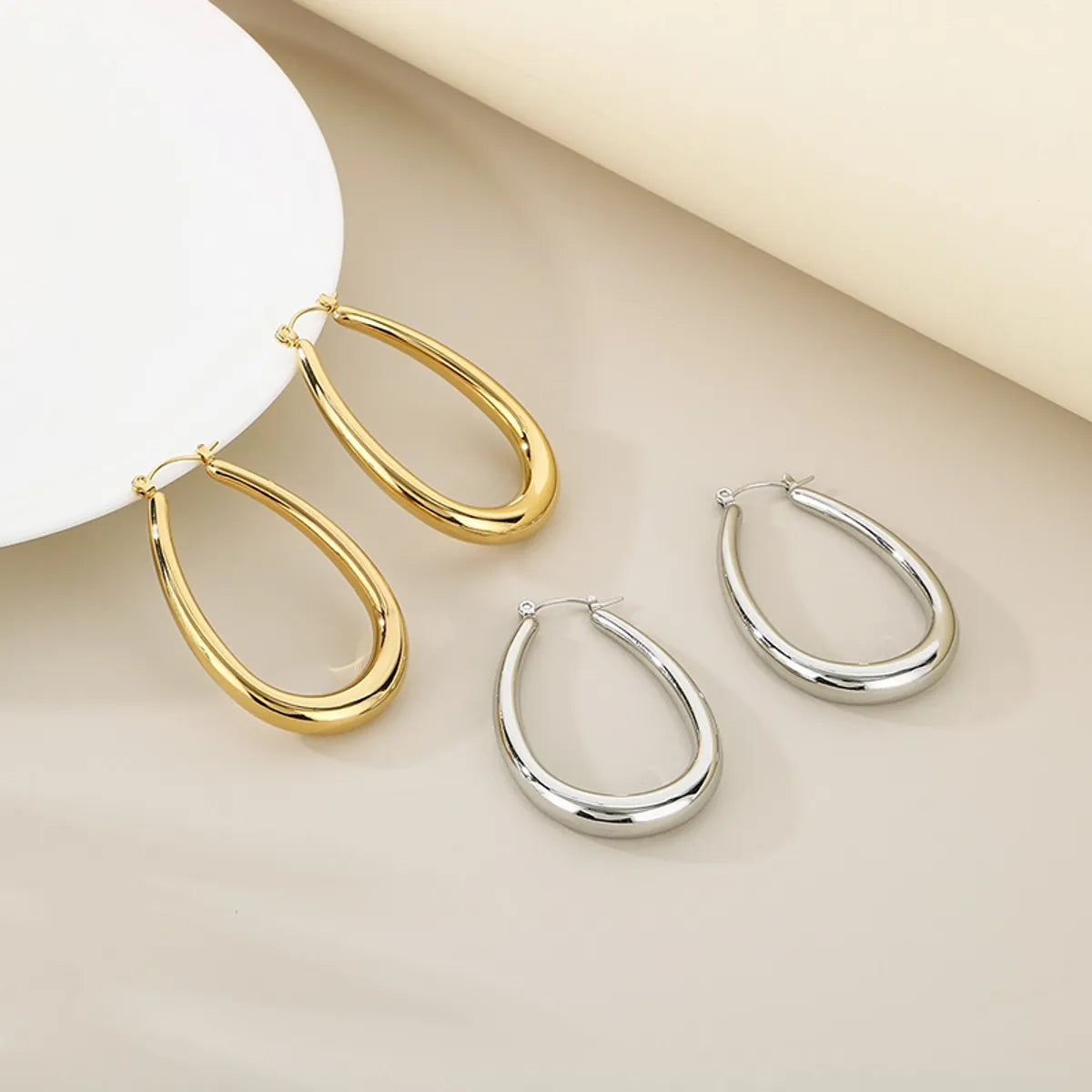 Bold Teardrop Hoop Earrings in 18K Gold or Silver | 304 Stainless Steel