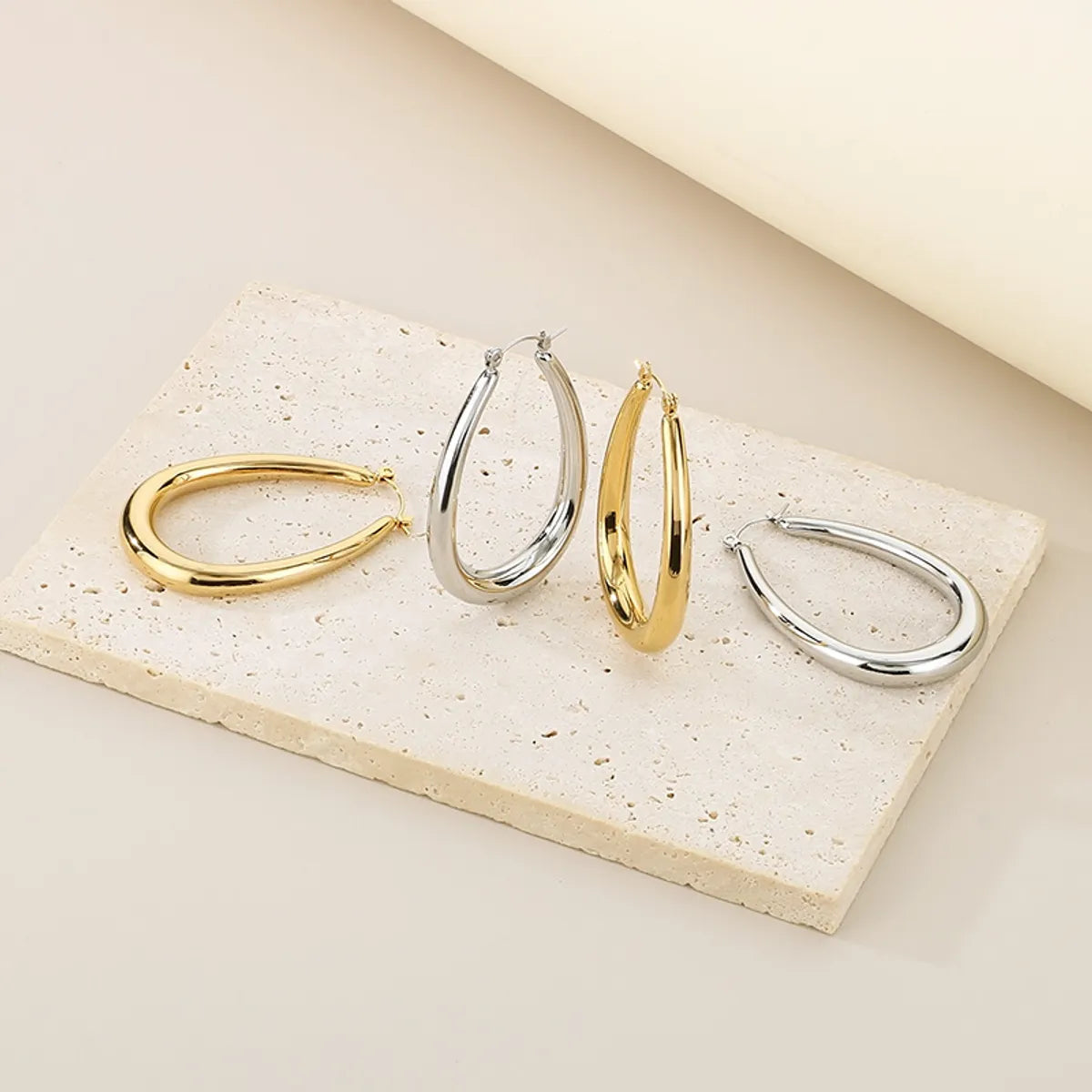 Bold Teardrop Hoop Earrings in 18K Gold or Silver | 304 Stainless Steel