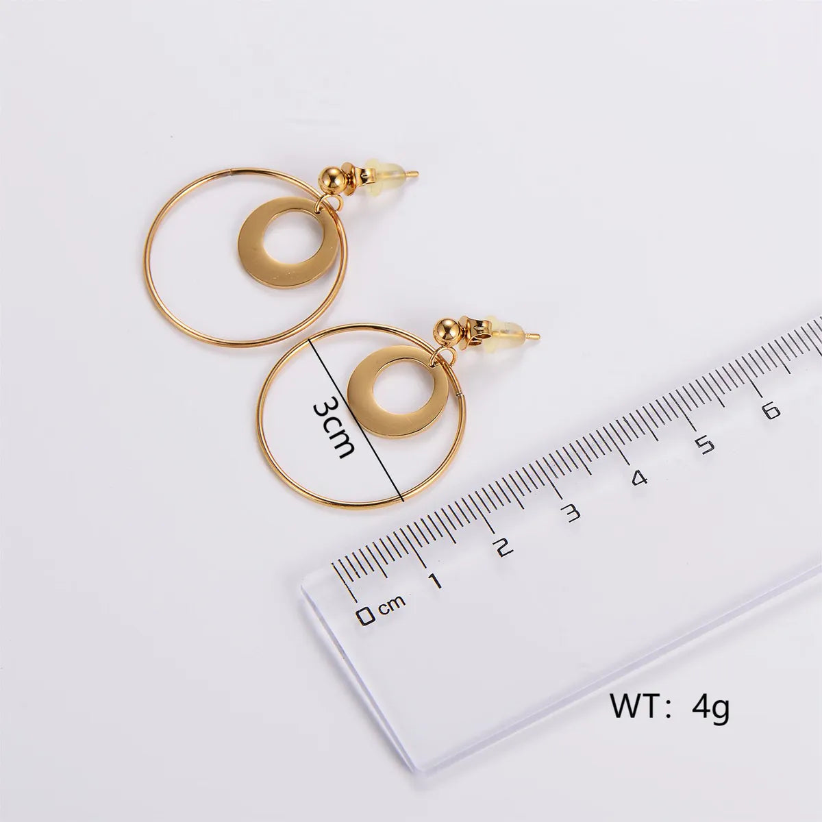Geometric Gold Hoop Drop Earrings – 18K Plated Stainless Steel | Dariya Jewelry